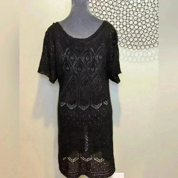 H&M - Knit sweater tunic short sleeve black - Size Medium - Picture 4 of 5